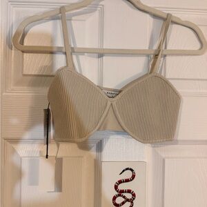Babaton Ribbed Tan Bralette